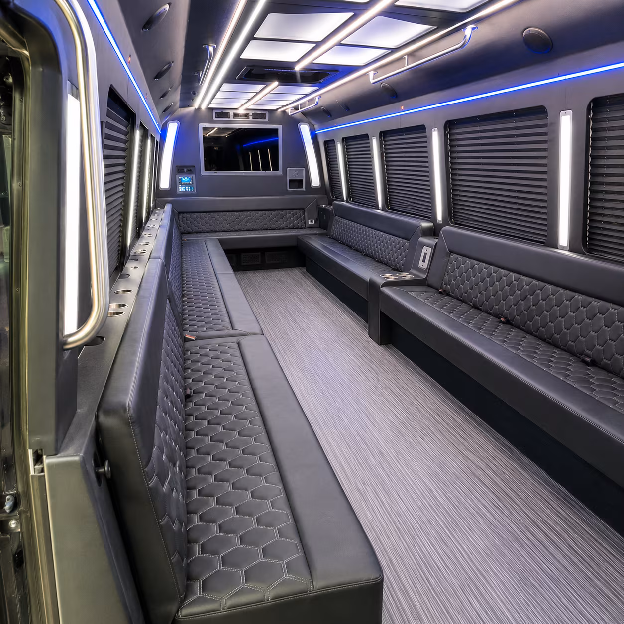 bellevue 40 passenger party bus interior