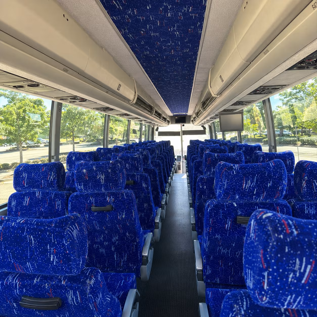 bellevue 56 passenger charter bus inside