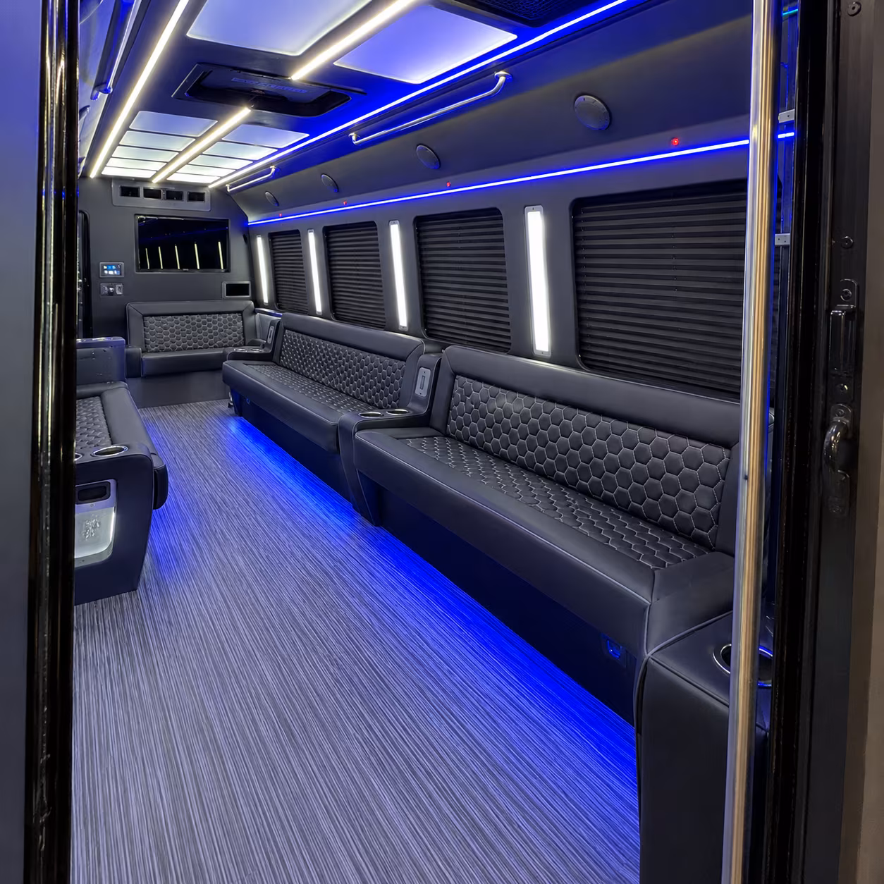 bellevue party bus rental interior
